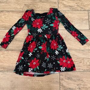 LITTLE SLEEPIES DRESS: HOLIDAY FLOWERS (Size 3T)